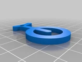 Byr Tek tekerlekli bisiklet düz anahtar kolye (Plastik Aparattır!!!) 3D thumbnail 1