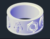 Byr Yıldız Savaşları Sembol Yüzük (Plastik Aparattır!!!) 3D thumbnail 4