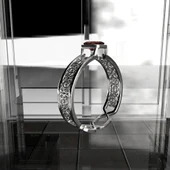 Byr Zümrüt Taşlı 4 Yapraklı Celtic Düğüm Yüzük (Plastik Aparattır!!!) 3D thumbnail 2