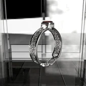 Byr Zümrüt Taşlı 4 Yapraklı Celtic Düğüm Yüzük (Plastik Aparattır!!!) 3D thumbnail 1