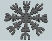 Byr Ægishjálmur - Huşu kolyesi (Plastik Aparattır!!!) 3D thumbnail 2