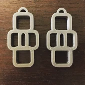 Byr Yuvarlak Kare Küpe (Plastik Aparattır!!!) 3D - 2