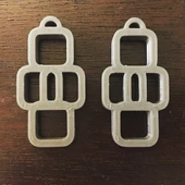 Byr Yuvarlak Kare Küpe (Plastik Aparattır!!!) 3D - 1