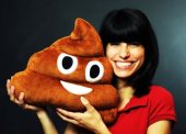 Esprili Kahverengi Gülen Poo Emoji Yastık - 3