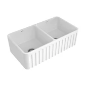 Bocchi Lavello Dekorlu Çift Gözlü Mutfak Eviyesi 84 cm 1601-001-0120 Beyaz - 1