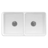 Bocchi Lavello Dekorlu Çift Gözlü Mutfak Eviyesi 84 cm 1601-001-0120 Beyaz - 3