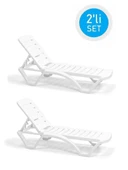 Omnipazar SY-2537 Beyaz Elite Plaj Havuz Şezlong - 1