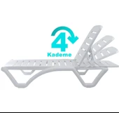 Omnipazar SY-2537 Beyaz Elite Plaj Havuz Şezlong - 2