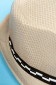 Yazlık Örgü Fedora Şapka Bej - 2