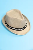 Yazlık Örgü Fedora Şapka Bej - 4