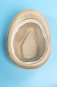 Yazlık Örgü Fedora Şapka Bej - 3