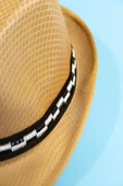 Yazlık Örgü Fedora Şapka Hardal - 3