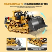 Uzaktan Kumandalı Buldozer Işıklı İnşaat Aracı 7-12 Yaş Erkek Çocuklar İçin - 4
