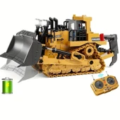 Uzaktan Kumandalı Buldozer Işıklı İnşaat Aracı 7-12 Yaş Erkek Çocuklar İçin - 1