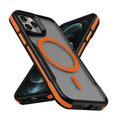 iPhone 12 Kılıf M-safe Şarj Özellikli Renkli Kenar Airbag Şeritli Lamer Kılıf thumbnail 1