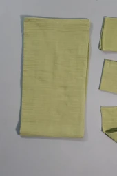Zeytin Yeşili 5 Parça Müslin Yenidoğan Yazlık Battaniye Takımı Yeşil - 2