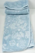 Kabartma Desenli Peluş Bebek Battaniyesi Mavi - 4