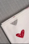 Pembe, Gri ve Kırmızı Kalpli Penye Bebek Battaniyesi - 2