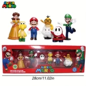 Süper Mario 6'lı Set Mario ,Luigi, Yoshi, Prenses Figür Seti Oyuncaklar - 1