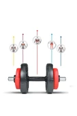 Spor 10 Kg(2 X 5KG) Grip Plate Dumbbell Set Kırmızı Siyah - 4