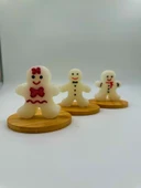 Byr Yılbaşına Özel Kurabiye Adam 3'lü Dekoratif Mum 3D - 2
