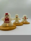 Byr Yılbaşına Özel Kurabiye Adam 3'lü Dekoratif Mum 3D - 4