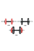 Spor 10 Kg(2 X 5KG) Grip Plate Dumbbell Set Kırmızı Siyah - 3