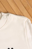 Hav Hav Baskılı Uzun Kollu Sweatshirt ve Bej Alt Eşofman Takımı Bej - 3