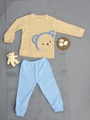 Ayıcık Desenli Erkek Bebek Eşofman Takımı Turkuaz thumbnail 2