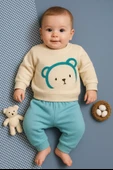 Ayıcık Desenli Erkek Bebek Eşofman Takımı Mint Yeşil thumbnail 1