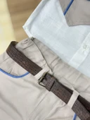 Kıl Biyeli Gömlekli Gabardin 3'lü Erkek Takım Kahverengi thumbnail 3