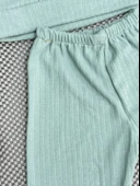 Kız Bebek Basic Eşofman Takımı Bisiklet Yaka Ribanalı Paça Uzun Kol Açık Yeşil thumbnail 4