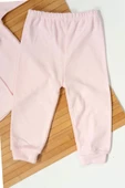 Peluş Ayıcık Aksesuarı ve Kulaklı Ayıcık Şapkasıyla 3'lü Erkek Bebek Takımı Pembe - 6