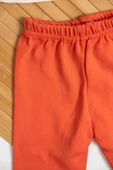 Ayıcık Nakışlı Uzun Kollu 2'li Erkek Eşofman Takımı Turuncu thumbnail 4