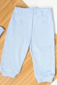 Peluş Ayıcık Aksesuarı ve Kulaklı Ayıcık Şapkasıyla 3'lü Erkek Bebek Takımı mavi - 4