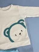 Ayıcık Desenli Erkek Bebek Eşofman Takımı Mint Yeşil thumbnail 4