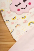 Pembe Bulut Kabartmalı Gökyüzü Desenli 2'li Bebek Takımı  Pembe thumbnail 5