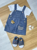 Erkek Bebek Badili Kırçıllı Salopet Takım Mavi thumbnail 1