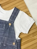 Erkek Bebek Badili Kırçıllı Salopet Takım Mavi thumbnail 4