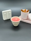 Byr Çilekli Puding Konseptli Dekoratif Mum 3D - 1