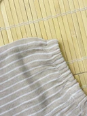 Ayıcık Baskılı Kapüşonlu Müslin Erkek Çizgili Şortlu Yazlık Takım Kahverengi thumbnail 5