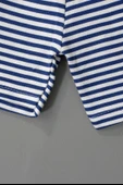Çizgili Kısa Kollu Şortlu Takım Lacivert-Beyaz thumbnail 7
