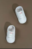 İlk Adım Ayakkabısı Yumuşak Tabanlı Bağcıklı Bebek Ayakkabısı Beyaz - 2