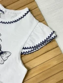 Ekose Şortlu Ayı Baskılı Kız Bebek Takımı Lacivert - 5
