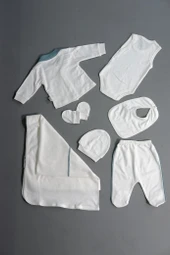 Yeşil Biyeli 7'li  Zıbın Takımı Krem thumbnail 3