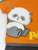 Pandalı Yazlık Erkek Bebek Şortlu Takımı Turuncu - 3