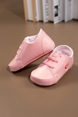 İlk Adım Ayakkabısı Yumuşak Tabanlı Bağcıklı Kız Bebek Ayakkabısı Pudra Pembe - 2