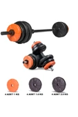Spor 23 Kg Turuncu Siyah Halter Seti Ve Dambıl Seti - 1