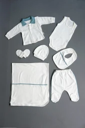 Yeşil Biyeli 7'li  Zıbın Takımı Krem thumbnail 2