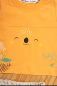 Koala Yüz Baskılı ve Çiçek Desenli 2'li Bebek Takımı Turuncu thumbnail 4